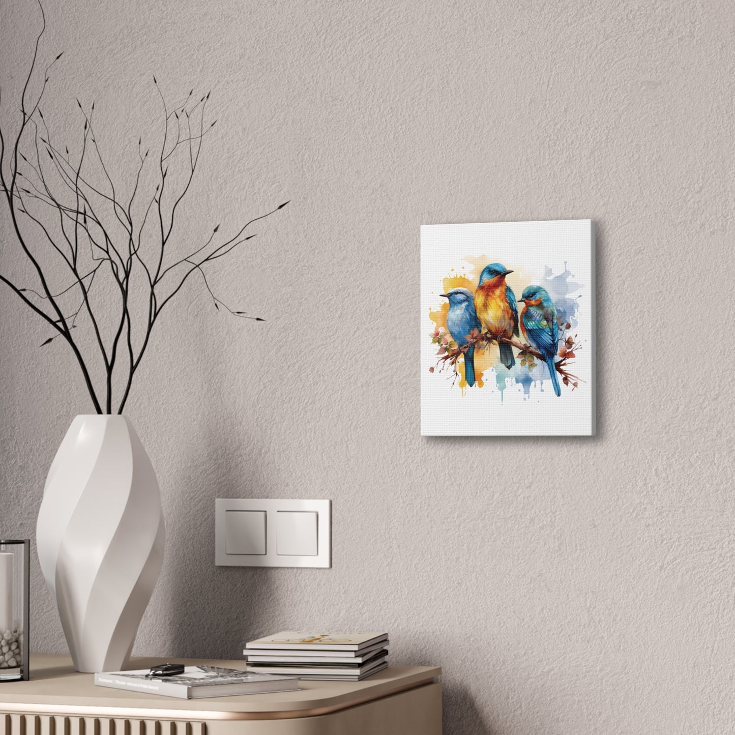 Canvas Print Bird Trio Water Color