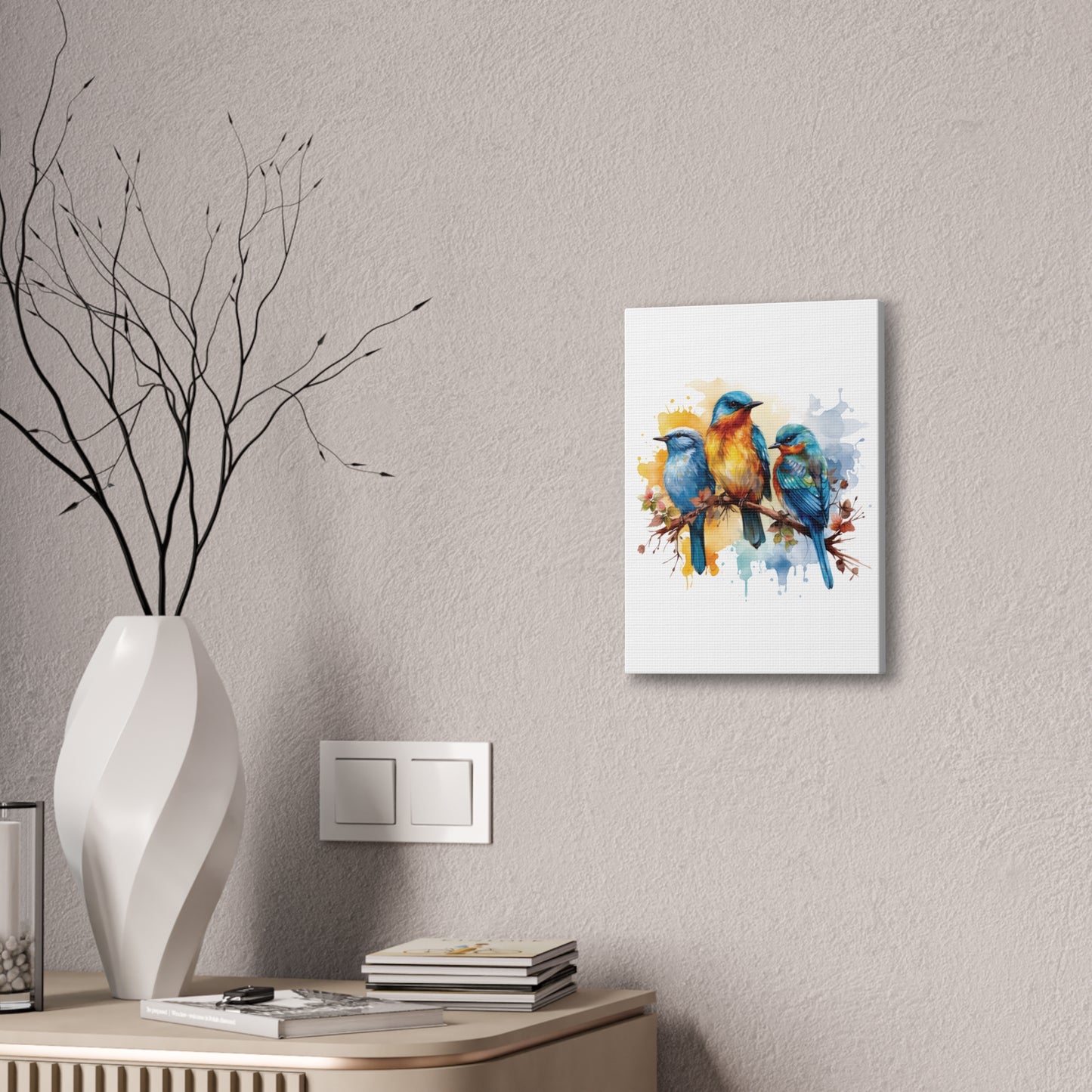 Canvas Print Bird Trio Water Color