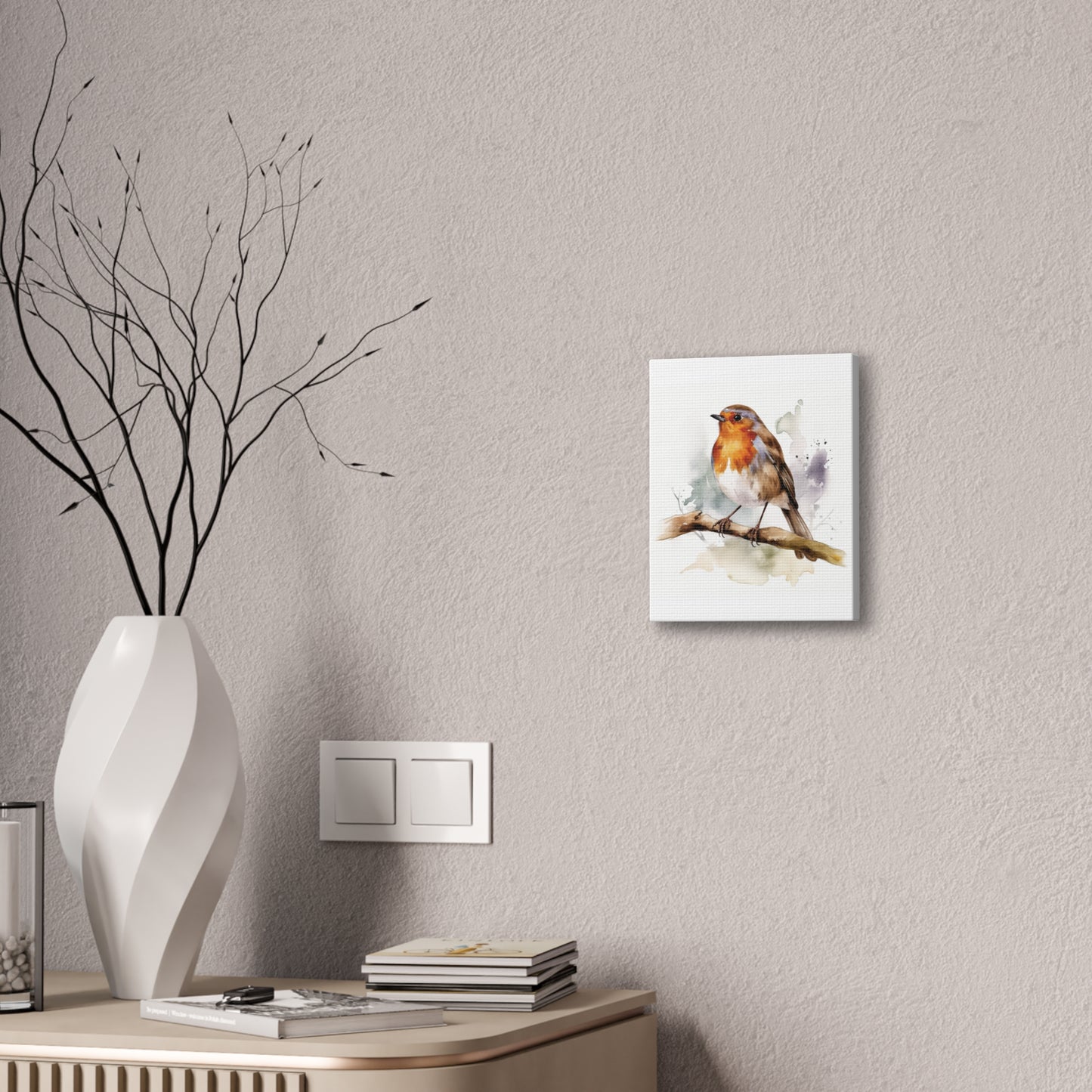 Canvas Print Robin Watercolor