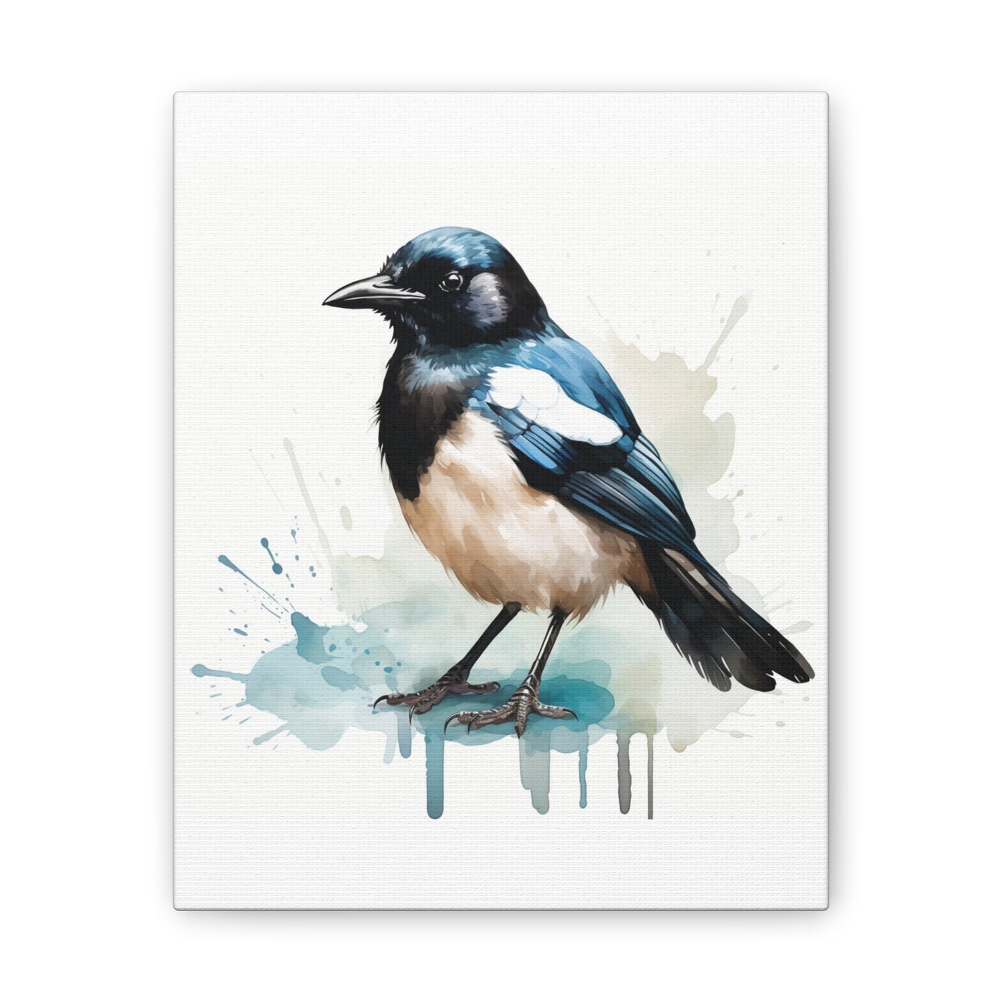 Canvas Print Magpie Watercolor