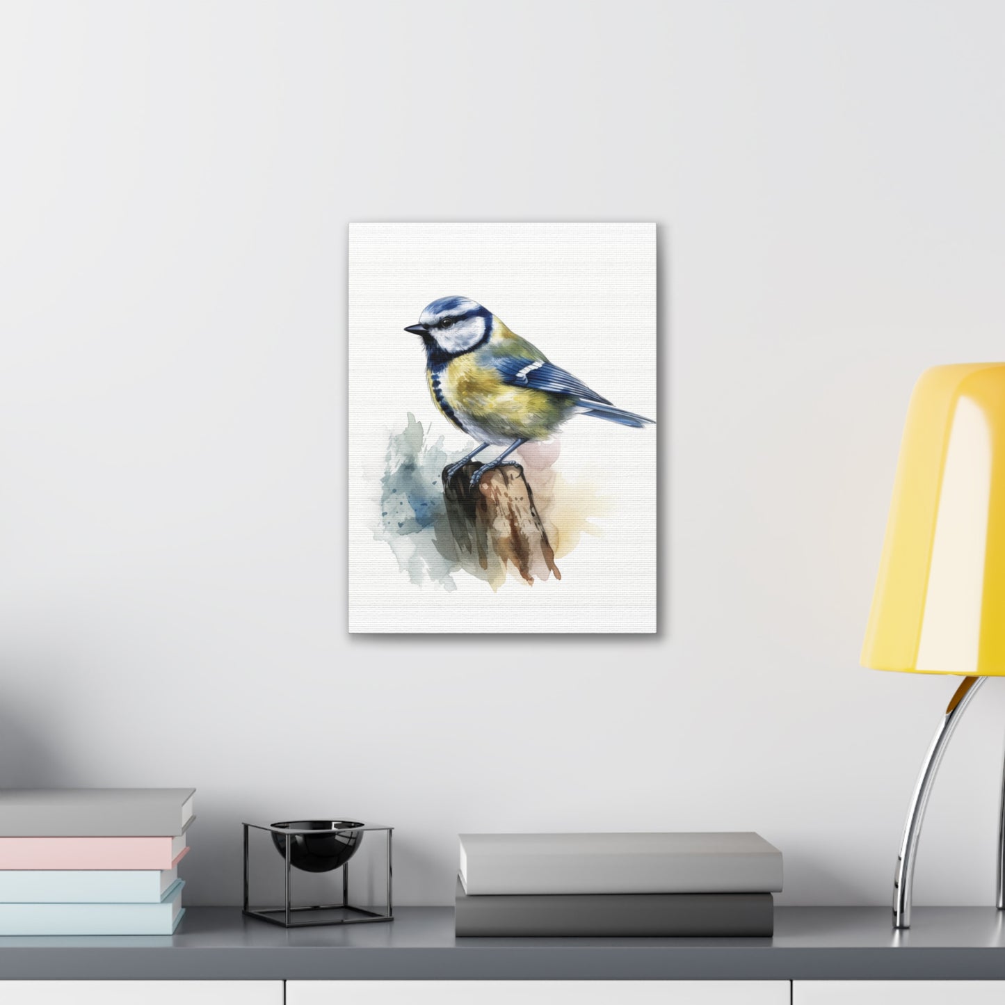 Canvas Print Blue Tit Water Color