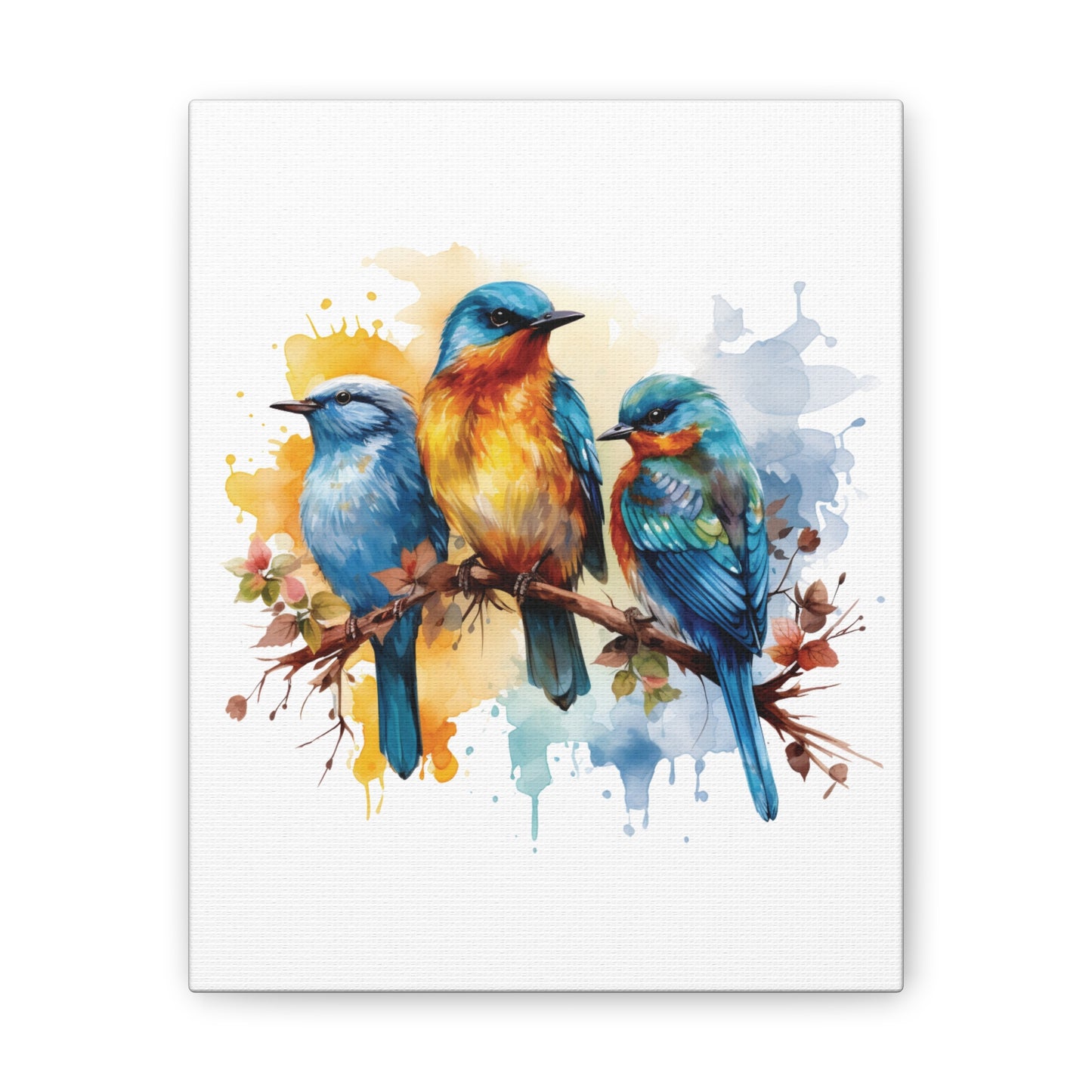Canvas Print Bird Trio Water Color