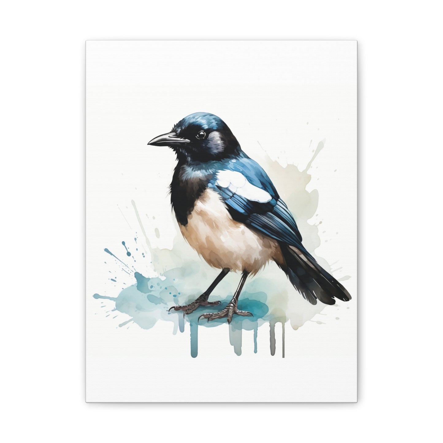 Canvas Print Magpie Watercolor