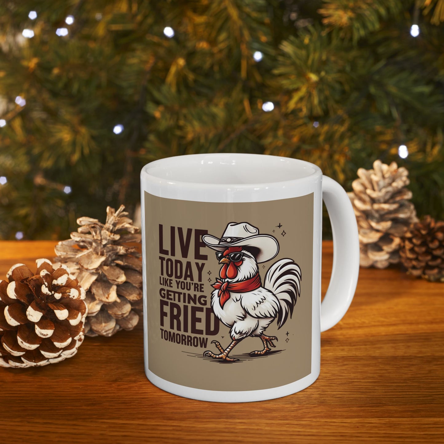 11oz & 15oz Ceramic Mug - Live Today Like You're Getting Fried Tomorrow