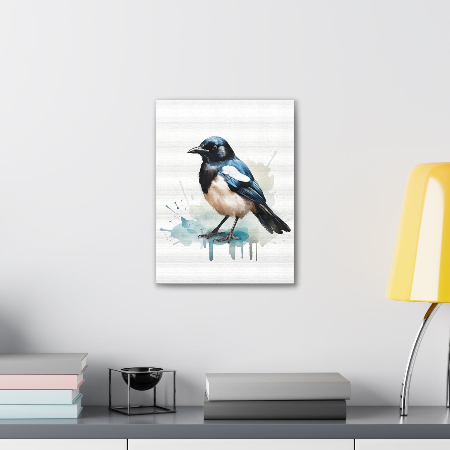 Canvas Print Magpie Watercolor