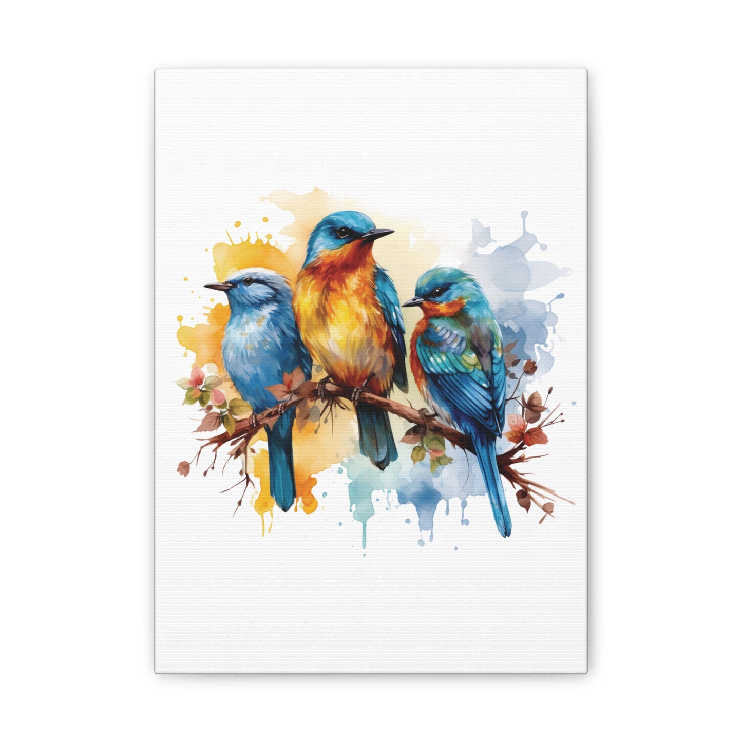 Canvas Print Bird Trio Water Color