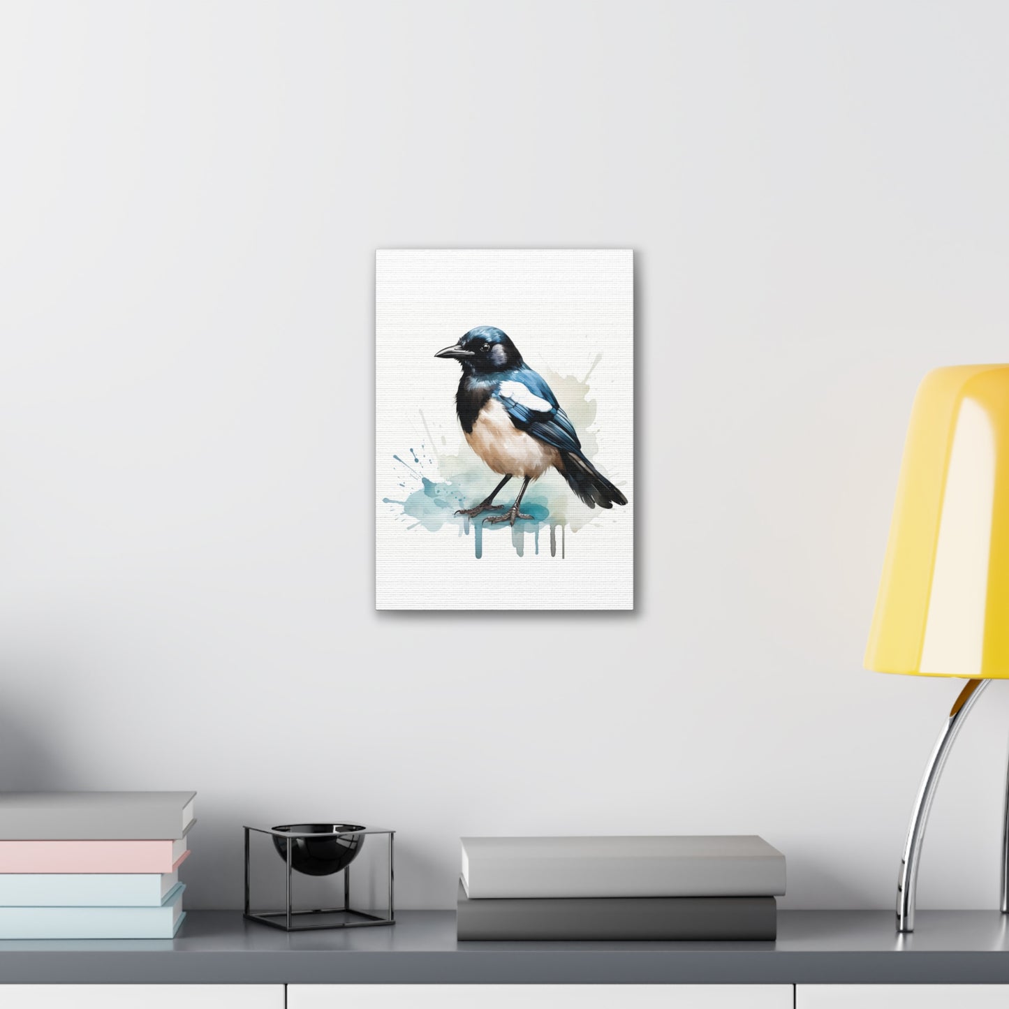 Canvas Print Magpie Watercolor