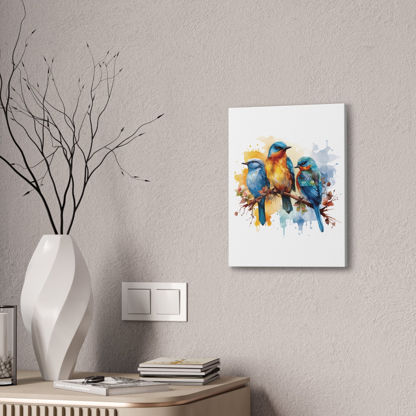 Canvas Print Bird Trio Water Color