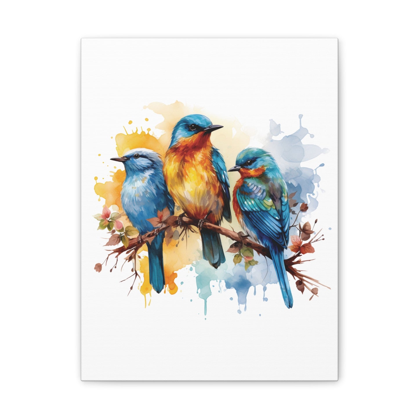 Canvas Print Bird Trio Water Color