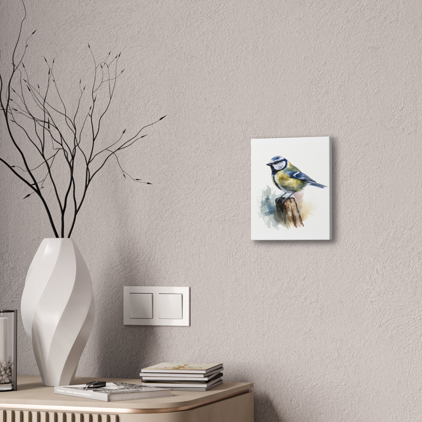 Canvas Print Blue Tit Water Color