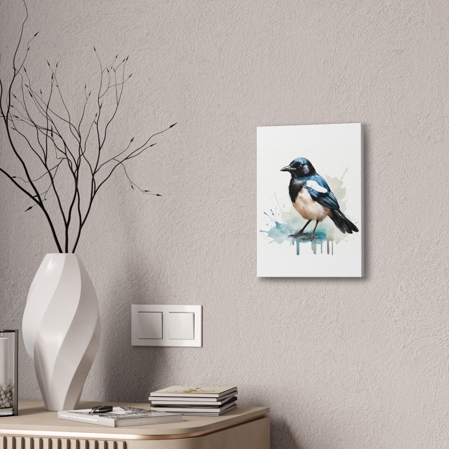 Canvas Print Magpie Watercolor