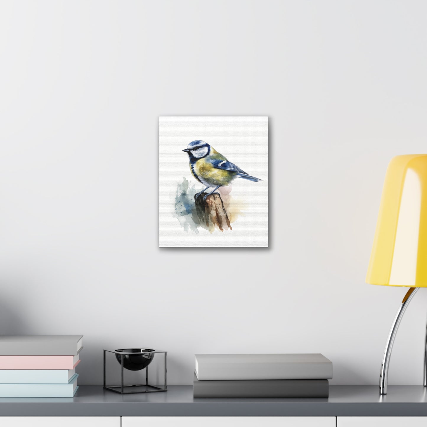Canvas Print Blue Tit Water Color