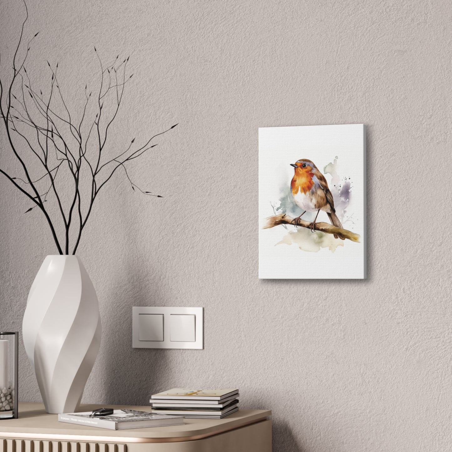 Canvas Print Robin Water Color