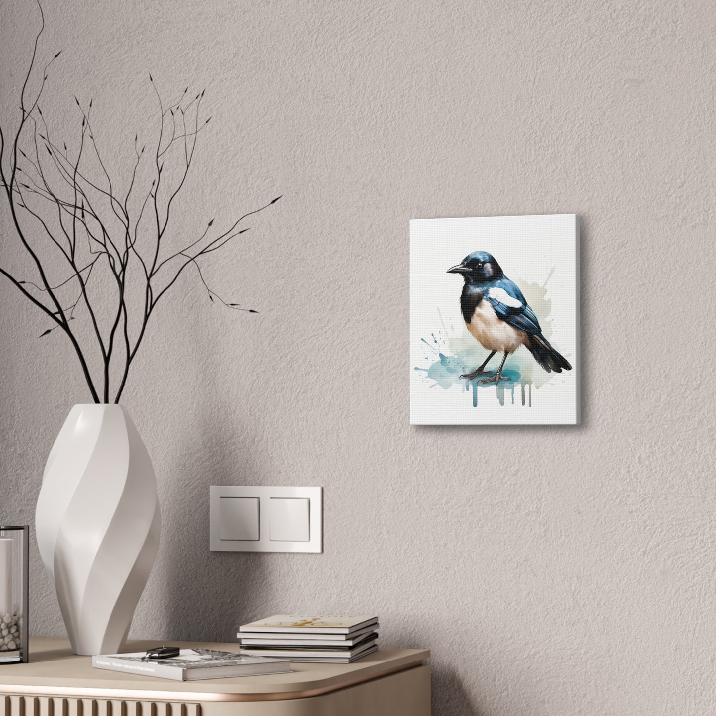 Canvas Print Magpie Watercolor
