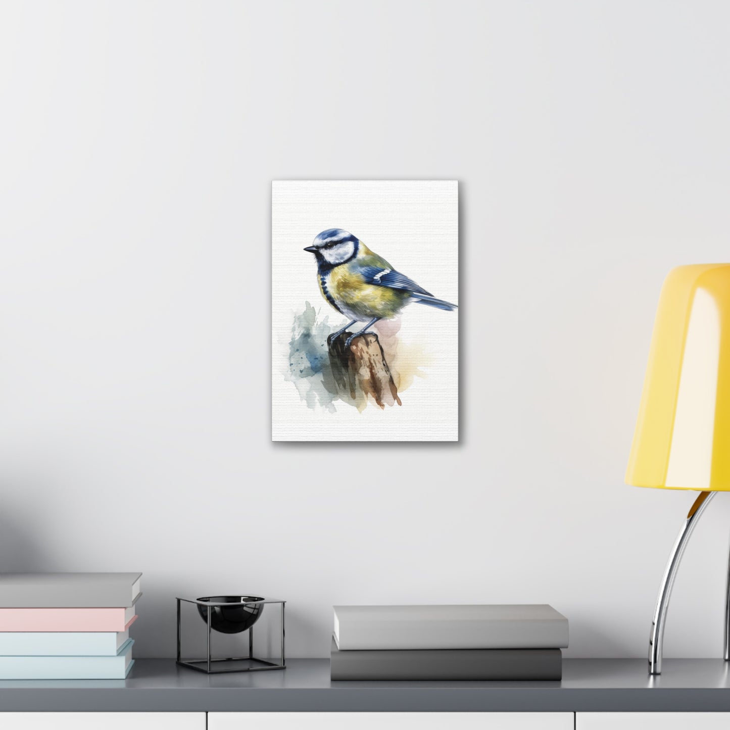 Canvas Print Blue Tit Water Color