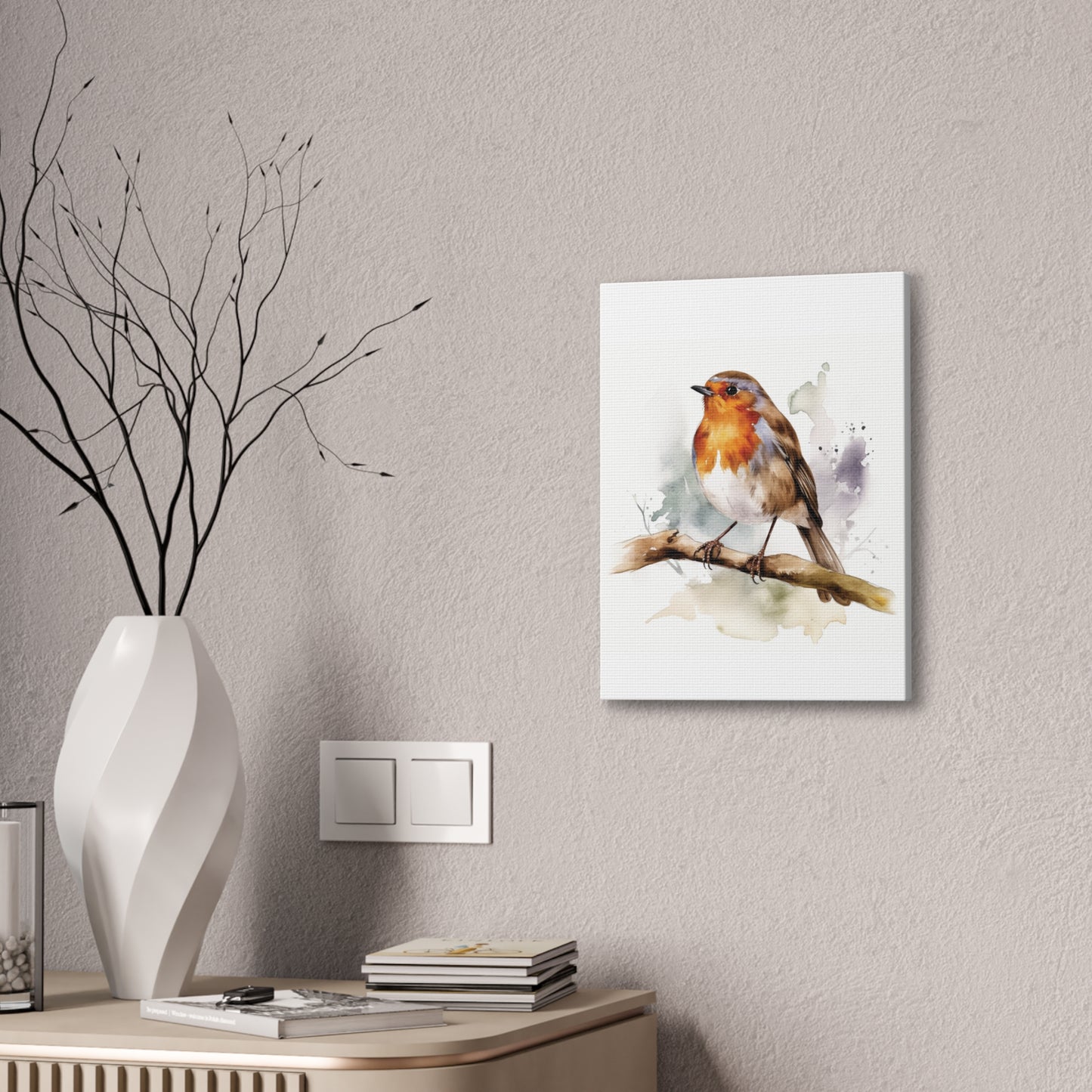 Canvas Print Robin Water Color
