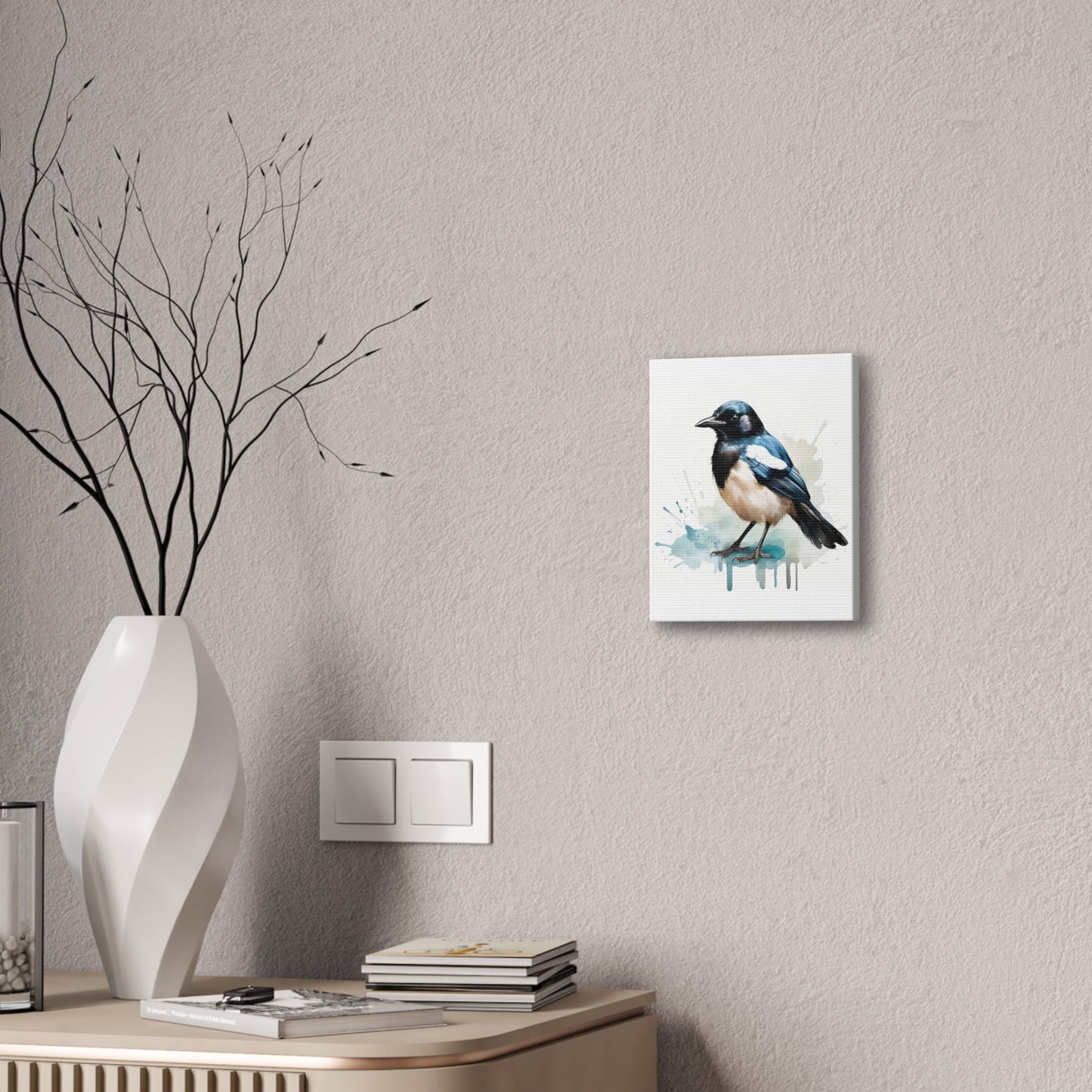 Canvas Print Magpie Watercolor
